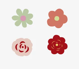 彩色花朵花瓣素材免抠