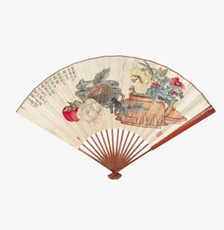 半开的扇子免抠