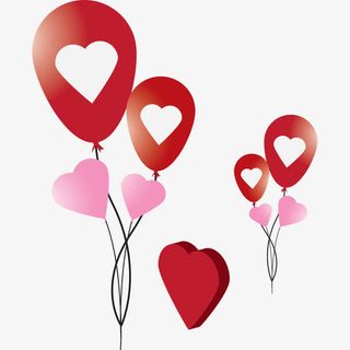 红色爱心气球免抠
