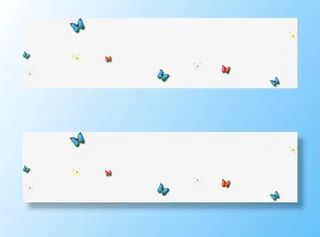 春天漂浮蓝红色蝴蝶免抠装饰动物元素