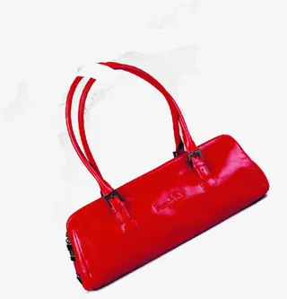 春天红色简约女包免抠