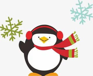 带围巾的小企鹅免抠