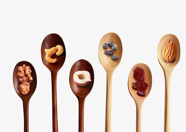 木勺里的坚果免抠