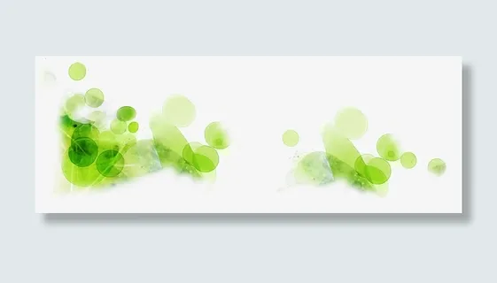 手绘绿色春季水彩风景免抠