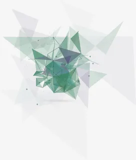 绿色几何三角形漂浮素材免抠