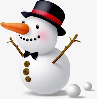 冬季冰雪雪人景观免抠