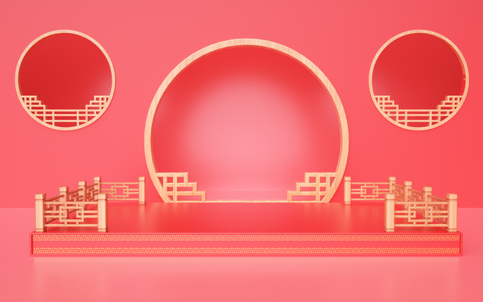 国潮，C4D，微场景，中国风高清