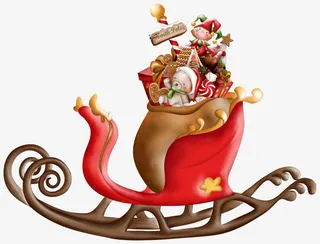 圣诞节雪橇素材免抠
