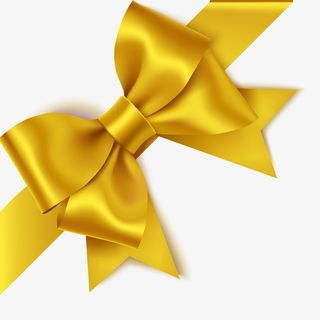 黄色卡通蝴蝶结矢量图免抠