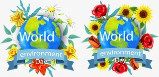 矢量手绘水彩地球免抠