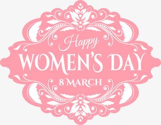 妇女节粉色花纹免抠