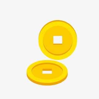 新年装饰金色铜钱矢量图免抠漂浮花瓣元素