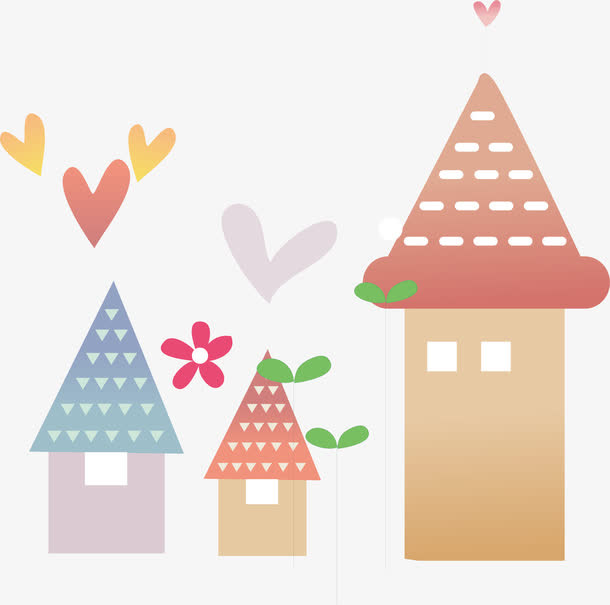 可爱房屋素材免抠