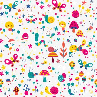 可爱的卡通无缝拼接底纹免抠