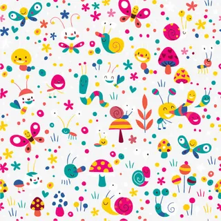 可爱的卡通无缝拼接底纹免抠