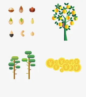 树枝扁平化素材免抠