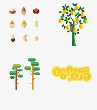 树枝扁平化素材免抠