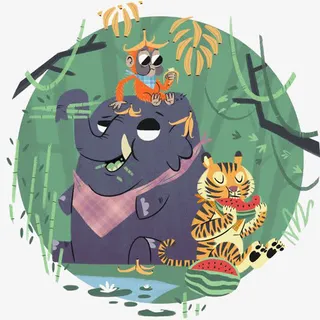 卡通动物插画免抠