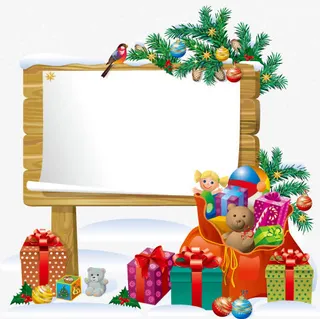 喜鹊礼物礼盒展板节日免抠