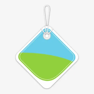 蓝绿促销标签吊牌免抠