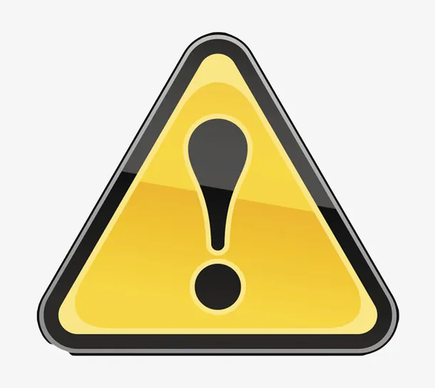 感叹号三角形黄色警告牌实物免抠