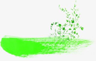 粽情端午节笔刷绿色树枝免抠