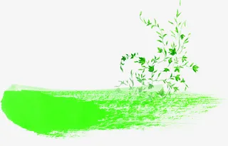 粽情端午节笔刷绿色树枝免抠