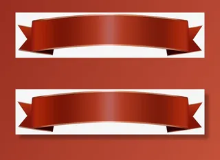 节日彩带 红色 标题免抠