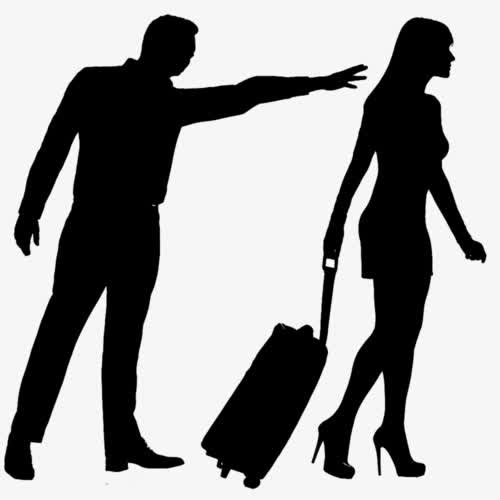 情侣黑色剪影免抠