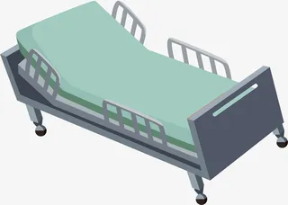 卡通医院病床矢量素材免抠