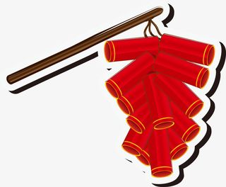 卡通新年鞭炮装饰免抠