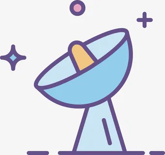 信号接受仪器矢量卡通科学航天宇免抠