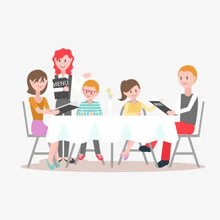 家庭聚餐矢量图装饰免抠