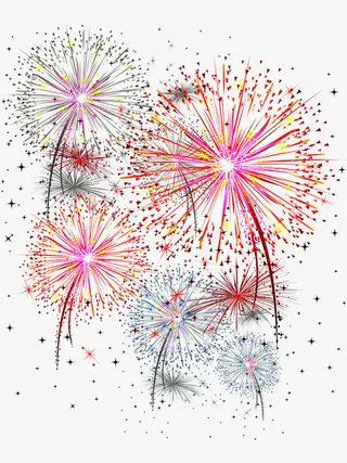 多彩烟花素材免抠