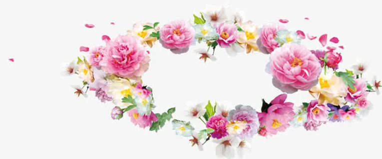 七夕唯美花环免抠