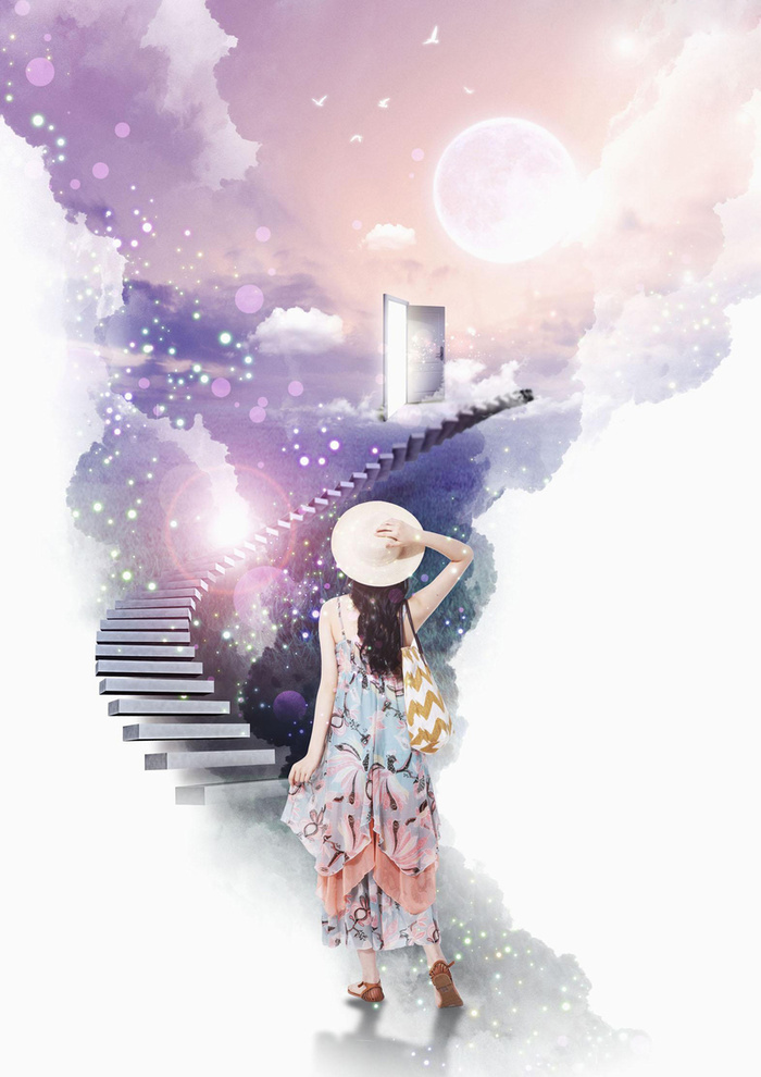 梦幻女孩印刷背景高清