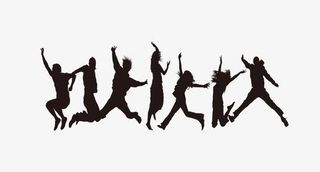 五四青年节欢呼跳跃的青年季剪影免抠