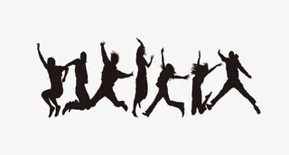 五四青年节欢呼跳跃的青年季剪影免抠