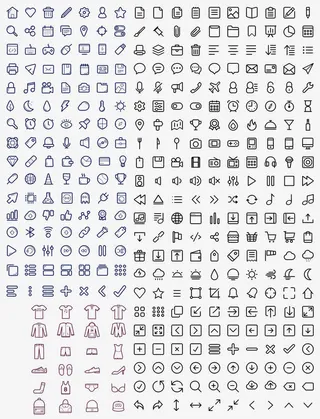 黑色网页图标大集合免抠标签元素