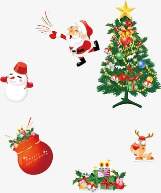 手绘冬季圣诞节装饰免抠