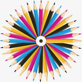 世界平面设计日抽象艺术铅笔簇花免抠