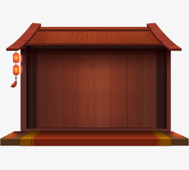 卡通木头房屋免抠