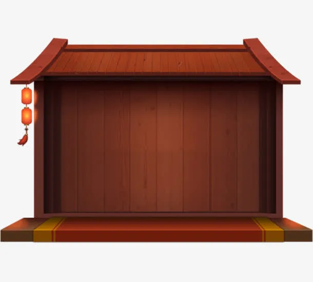 卡通木头房屋免抠