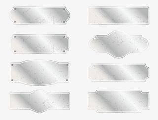 矢量银色渐变牌子免抠