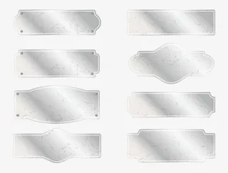 矢量银色渐变牌子免抠