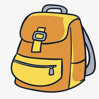 手绘书包背包设计免抠