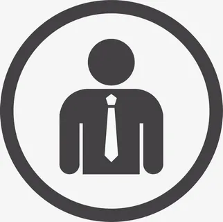 圆圈边框商务小人免抠