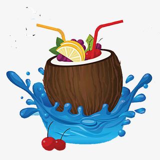 卡通夏天水果果汁免抠