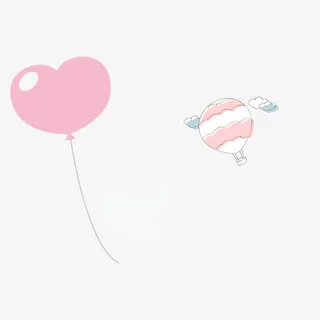 卡通可爱热气球免抠