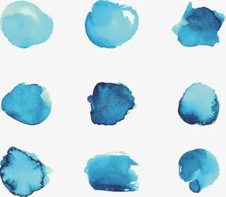 矢量手绘水彩晕染免抠